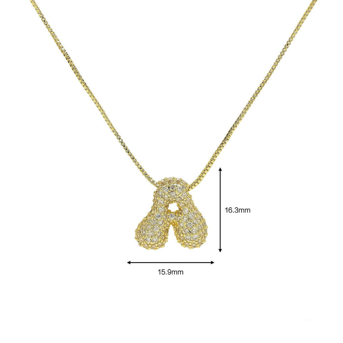 Wholesale 18k brass zircon bubble balloon 26 English letters pendant necklace Pendant JoyasDeChina Wholesale Jewelry JoyasDeChina Joyas De China