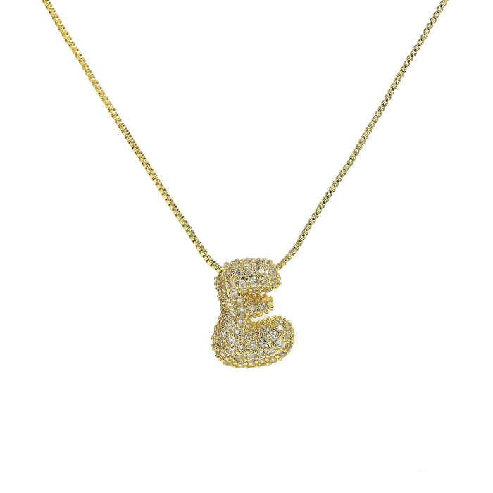 Wholesale 18k brass zircon bubble balloon 26 English letters pendant necklace Pendant JoyasDeChina Gold necklace e Wholesale Jewelry JoyasDeChina Joyas De China