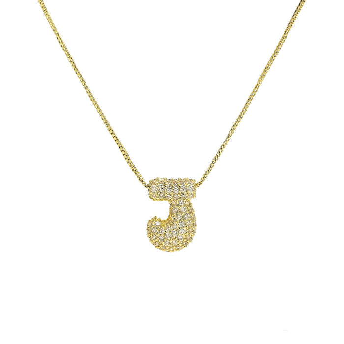 Wholesale 18k brass zircon bubble balloon 26 English letters pendant necklace Pendant JoyasDeChina Gold necklace j Wholesale Jewelry JoyasDeChina Joyas De China