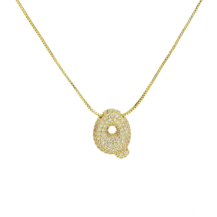 Wholesale 18k brass zircon bubble balloon 26 English letters pendant necklace Pendant JoyasDeChina Gold necklace q Wholesale Jewelry JoyasDeChina Joyas De China