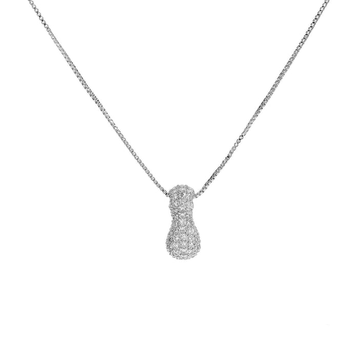 Wholesale 18k brass zircon bubble balloon 26 English letters pendant necklace Pendant JoyasDeChina Silver necklace i Wholesale Jewelry JoyasDeChina Joyas De China