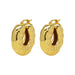 Wholesale 18K gold brass glossy bubble pleated earrings women's classic earrings Earrings JoyasDeChina Wholesale Jewelry JoyasDeChina Joyas De China