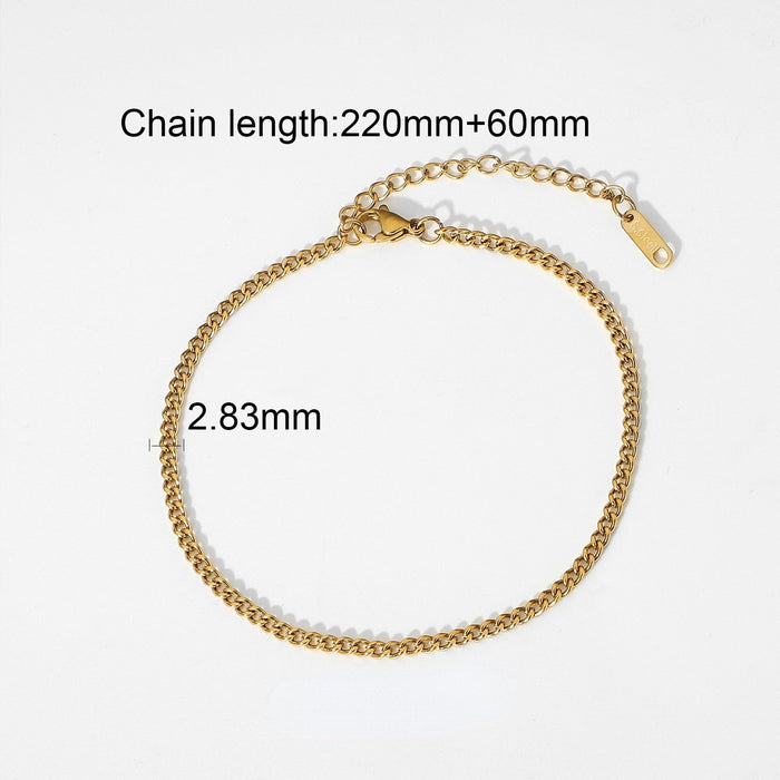 Wholesale 18k Gold Plated Cuban 316L Stainless Steel Anklet JDC-AS-JD101 Anklet 杰鼎 JDA201001-1 Wholesale Jewelry JoyasDeChina Joyas De China