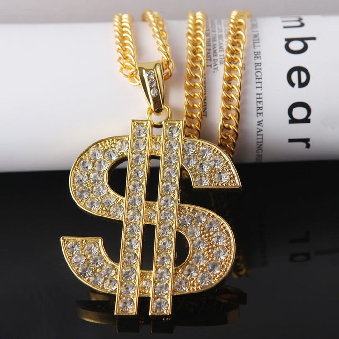 Wholesale 18K Gold Plated Hip Hop Alloy Rhinestone Necklace JDC-NE-YDF001 Necklaces 创易东方 Wholesale Jewelry JoyasDeChina Joyas De China