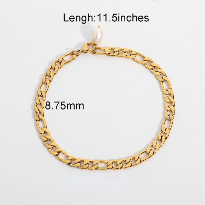 Wholesale 18k Gold Plated Stainless Steel Anklet JDC-AS-JD100 Anklet 杰鼎 JDA201011 Wholesale Jewelry JoyasDeChina Joyas De China