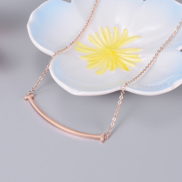 Wholesale 18K Titanium Steel Rose Gold Necklace（F） JDC-NE-YS050 Necklaces 艺昇 Wholesale Jewelry JoyasDeChina Joyas De China