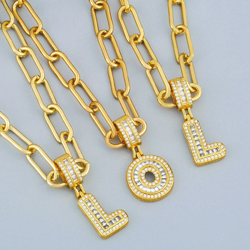 Wholesale 26 English gold gold plated necklace JDC-NE-AS564 Necklaces 集沛 Wholesale Jewelry JoyasDeChina Joyas De China