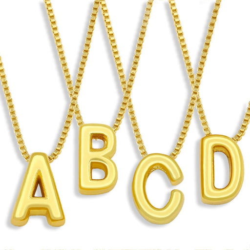 Wholesale 26 English letters glossy gold plated necklace JDC-NE-AS563 Necklaces 翱昇 Wholesale Jewelry JoyasDeChina Joyas De China