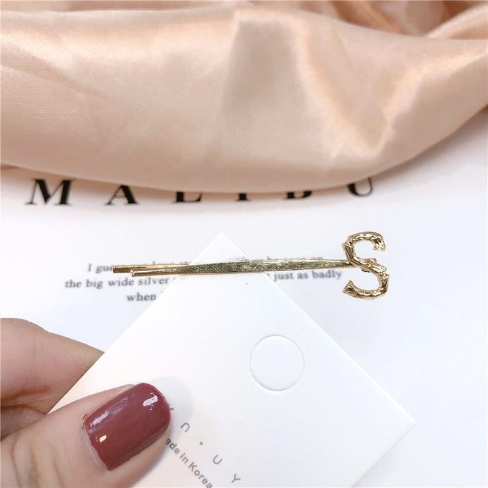 Wholesale 26 Letter Plated Metal Hair Clips JDC-HC-Jiax001 Hair Clips 佳芯 2379 Letter S Wholesale Jewelry JoyasDeChina Joyas De China