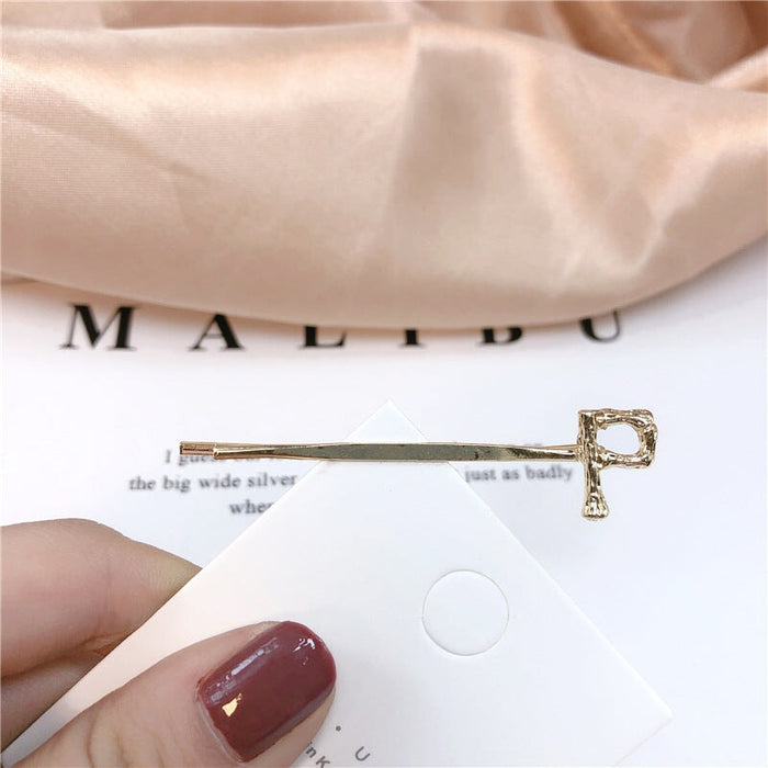 Wholesale 26 Letter Plated Metal Hair Clips JDC-HC-Jiax001 Hair Clips 佳芯 276 letter P Wholesale Jewelry JoyasDeChina Joyas De China