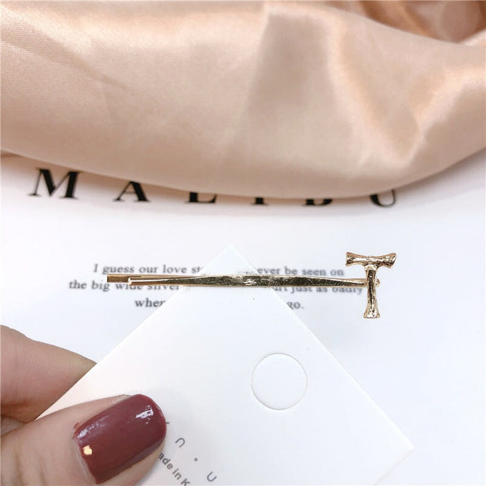 Wholesale 26 Letter Plated Metal Hair Clips JDC-HC-Jiax001 Hair Clips 佳芯 280 letters T Wholesale Jewelry JoyasDeChina Joyas De China