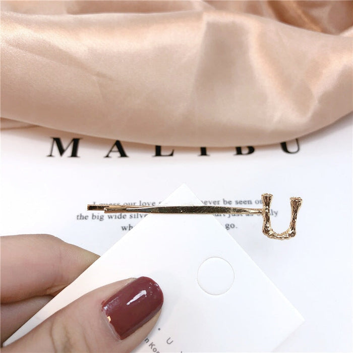 Wholesale 26 Letter Plated Metal Hair Clips JDC-HC-Jiax001 Hair Clips 佳芯 Wholesale Jewelry JoyasDeChina Joyas De China