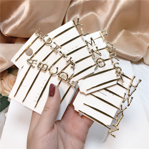 Wholesale 26 Letter Plated Metal Hair Clips JDC-HC-Jiax001 Hair Clips 佳芯 Wholesale Jewelry JoyasDeChina Joyas De China