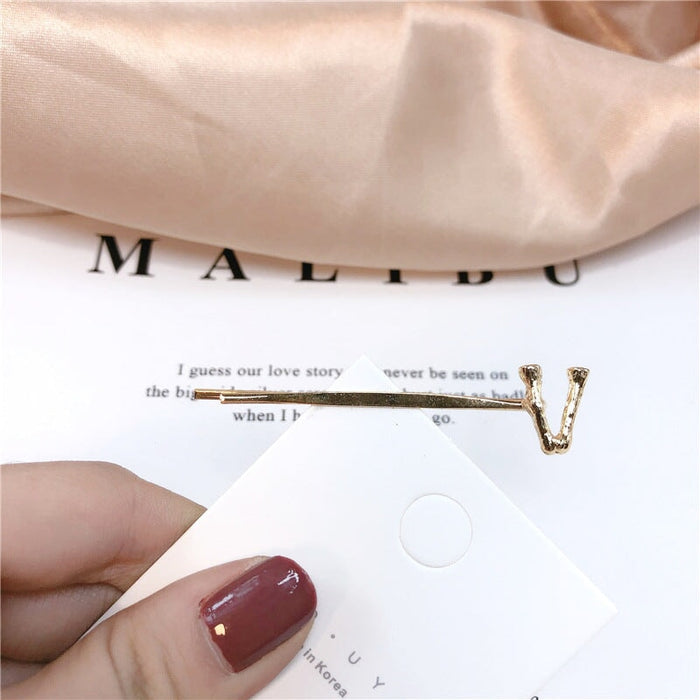 Wholesale 26 Letter Plated Metal Hair Clips JDC-HC-Jiax001 Hair Clips 佳芯 Wholesale Jewelry JoyasDeChina Joyas De China