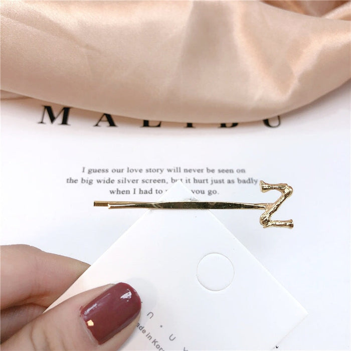 Wholesale 26 Letter Plated Metal Hair Clips JDC-HC-Jiax001 Hair Clips 佳芯 Wholesale Jewelry JoyasDeChina Joyas De China