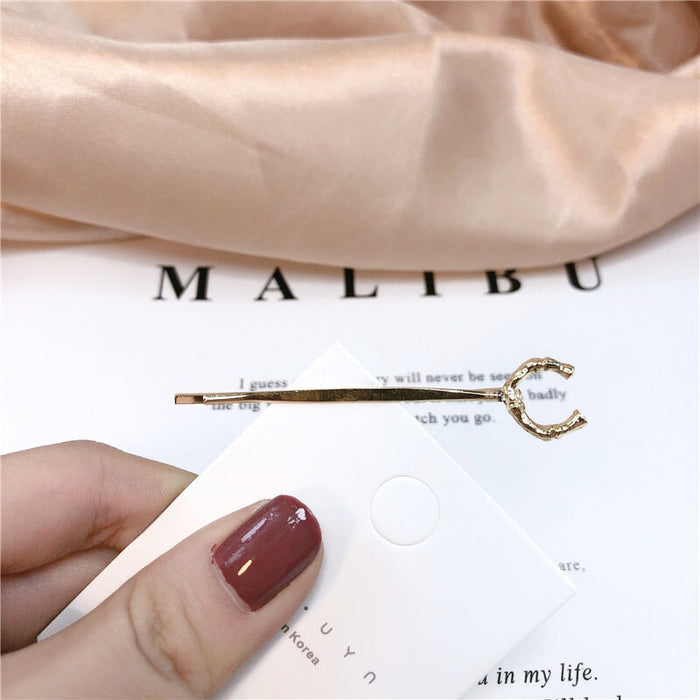 Wholesale 26 Letter Plated Metal Hair Clips JDC-HC-Jiax001 Hair Clips 佳芯 Wholesale Jewelry JoyasDeChina Joyas De China