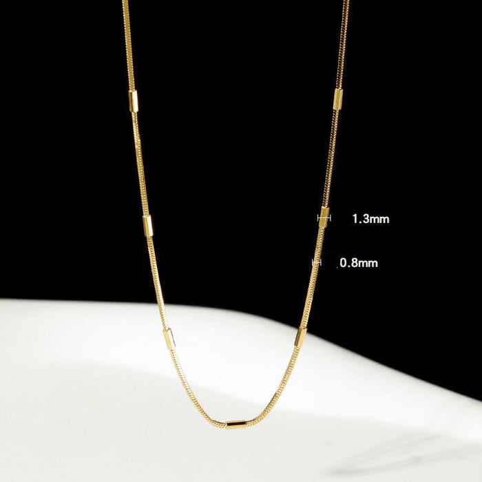 Wholesale 925 sterling silver necklace female snake bone chain temperament jewelry accessories Necklaces JoyasDeChina All-over 925 silver thickened electroplated 18K gold 925 silver Wholesale Jewelry JoyasDeChina Joyas De China