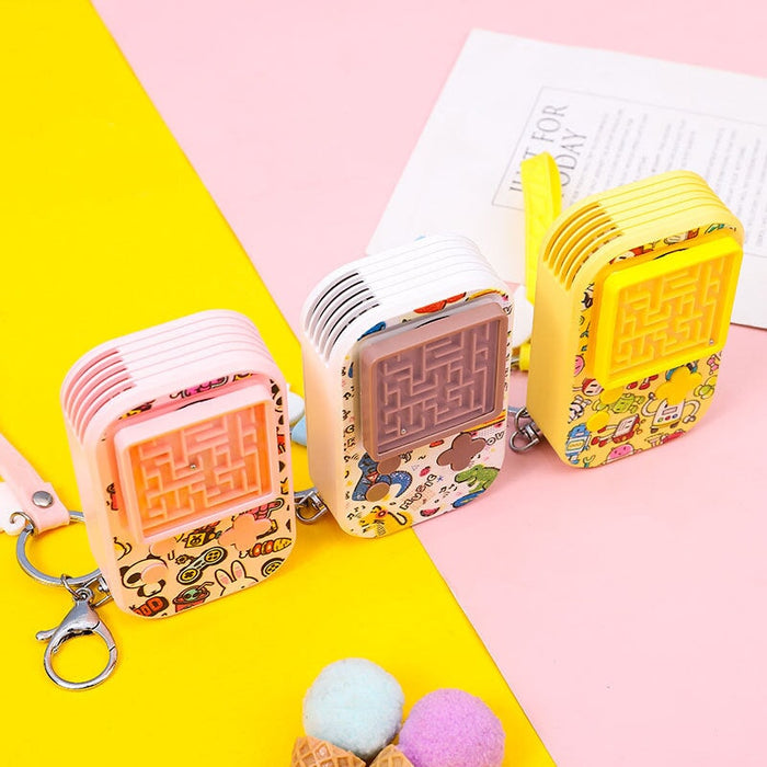 Wholesale ABS Graffiti Maze Leafless Portable USB Charging Fan Keychain MOQ≥2 JDC-KC-Binhong002 Keychains 缤红 Wholesale Jewelry JoyasDeChina Joyas De China