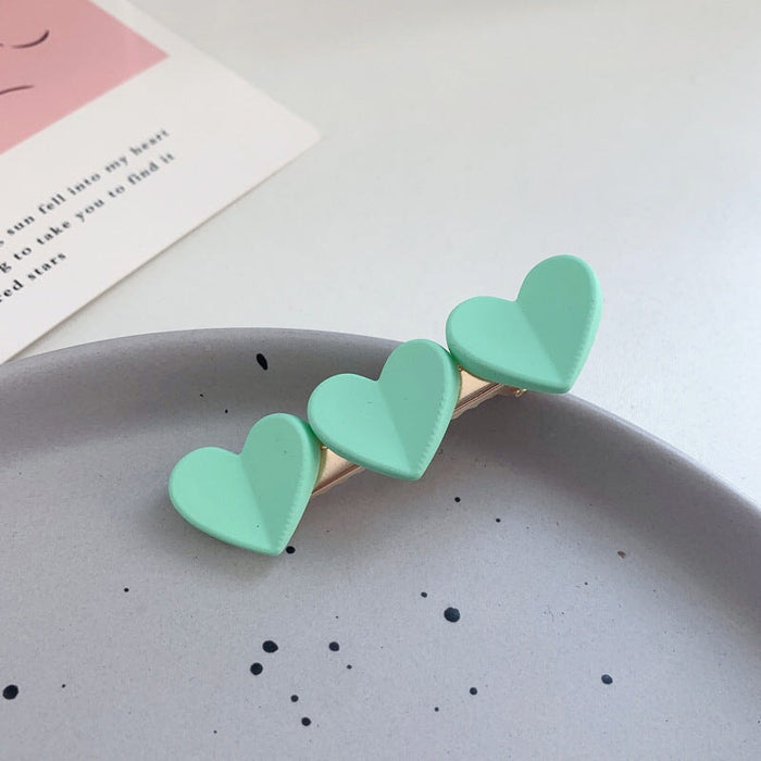 Wholesale Acrylic Heart Hair Clip JDC-HC-HaoF001 Hair Clip 浩福 green Wholesale Jewelry JoyasDeChina Joyas De China