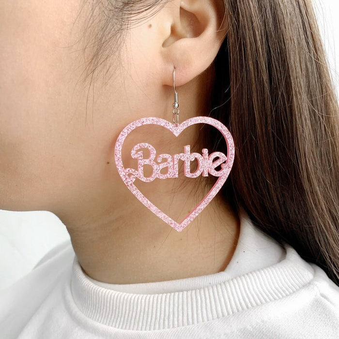 Wholesale acrylic heart-shaped earrings JDC-ES-XUEP015 Earrings 雪帕 Wholesale Jewelry JoyasDeChina Joyas De China