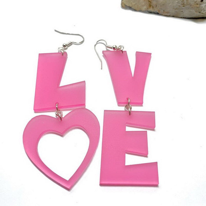 Wholesale acrylic love earrings JDC-ES-XUEP019 Earrings 雪帕 Wholesale Jewelry JoyasDeChina Joyas De China