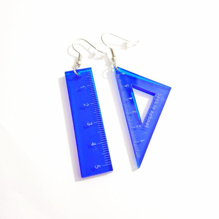 Wholesale acrylic math Earrings JDC-ES-XUEP014 Earrings 雪帕 blue Wholesale Jewelry JoyasDeChina Joyas De China