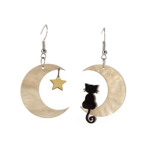 Wholesale acrylic Moon Earrings JDC-ES-XUEP020 Earrings 雪帕 beige Wholesale Jewelry JoyasDeChina Joyas De China