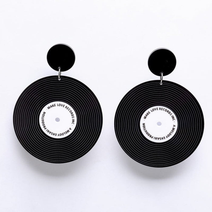 Wholesale acrylic retro circle earrings JDC-ES-XUEP013 Earrings 雪帕 black Wholesale Jewelry JoyasDeChina Joyas De China