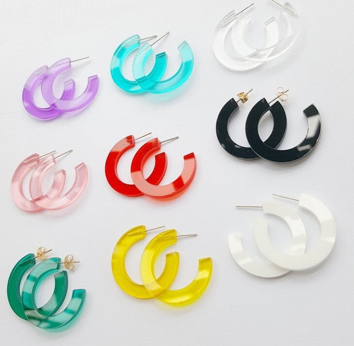 Wholesale acrylic round earrings JDC-ES-XUEP021 Earrings 雪帕 Wholesale Jewelry JoyasDeChina Joyas De China