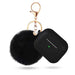 Wholesale Airpods 3 Hair Ball Keychain Plush Silicone Earphone Cases JDC-EPC-LXG004 Earphone cases 莱鑫格 Black airpods 3(2021) Wholesale Jewelry JoyasDeChina Joyas De China