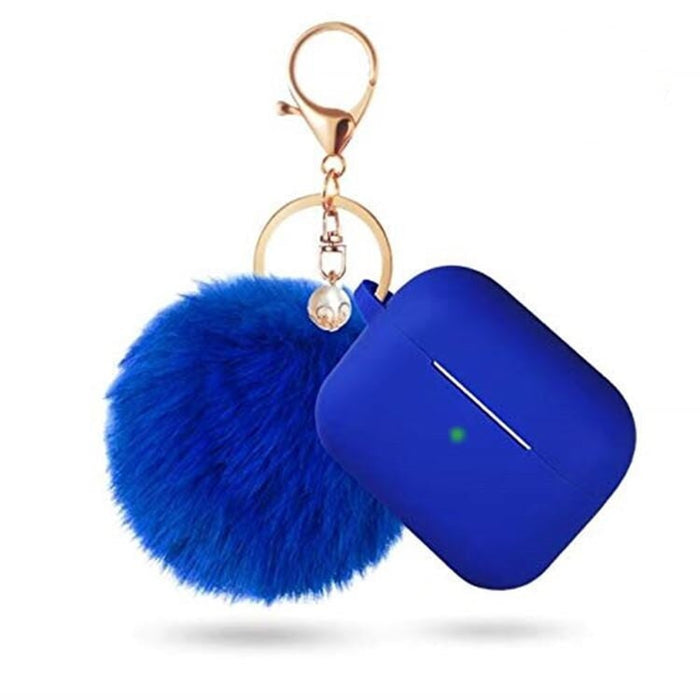 Wholesale Airpods 3 Hair Ball Keychain Plush Silicone Earphone Cases JDC-EPC-LXG004 Earphone cases 莱鑫格 royal blue airpods 3(2021) Wholesale Jewelry JoyasDeChina Joyas De China