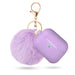 Wholesale AirpodsPro Hair Ball Keychain Plush Silicone Earphone Cases JDC-EPC-LXG003 Earphone cases 莱鑫格 light purple airpods pro Wholesale Jewelry JoyasDeChina Joyas De China