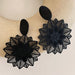 Wholesale Alloy Black Flower Leaf Earrings JDC-ES-GM006 Earrings 冈麦 #1 Flowers Wholesale Jewelry JoyasDeChina Joyas De China