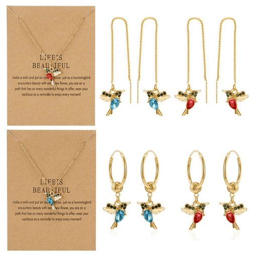 Wholesale Alloy Color Animal Necklace Vintage Bird Earrings JDC-ES-GM004 Earrings 冈麦 Wholesale Jewelry JoyasDeChina Joyas De China
