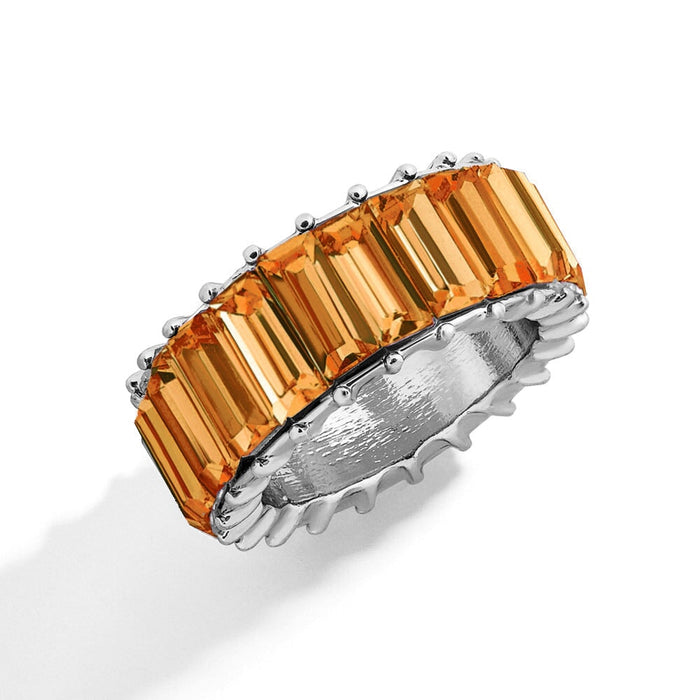 Wholesale Alloy Crystal Color Rings JDC-RS-YiD001 Rings 宜达 Silver Orange 5 Wholesale Jewelry JoyasDeChina Joyas De China