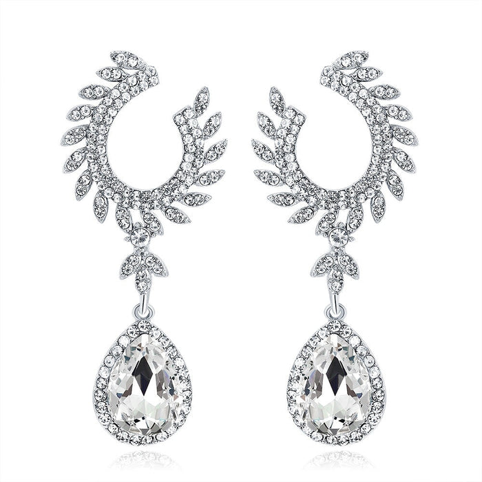 Wholesale alloy diamond-encrusted water drop earrings JDC-ES-GSDB013 Earrings 丹比华比 1 Wholesale Jewelry JoyasDeChina Joyas De China