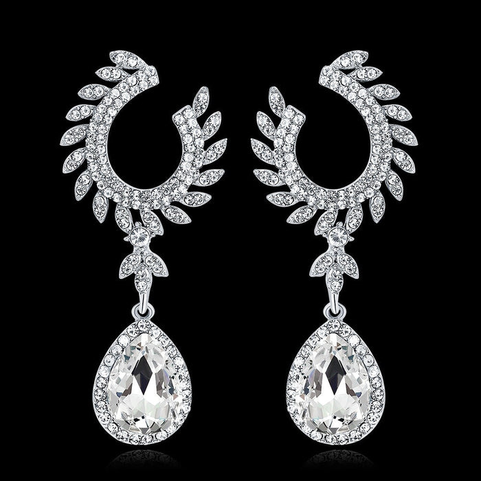 Wholesale alloy diamond-encrusted water drop earrings JDC-ES-GSDB013 Earrings 丹比华比 Wholesale Jewelry JoyasDeChina Joyas De China