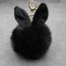 Wholesale Alloy Imitation Rabbit Hair Rabbit Ear Hair Ball Pom Pom Keychain JDC-KC-Zuge006 Keychains 祖格 black / Wholesale Jewelry JoyasDeChina Joyas De China