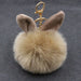 Wholesale Alloy Imitation Rabbit Hair Rabbit Ear Hair Ball Pom Pom Keychain JDC-KC-Zuge006 Keychains 祖格 khaki / Wholesale Jewelry JoyasDeChina Joyas De China