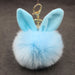 Wholesale Alloy Imitation Rabbit Hair Rabbit Ear Hair Ball Pom Pom Keychain JDC-KC-Zuge006 Keychains 祖格 light blue / Wholesale Jewelry JoyasDeChina Joyas De China