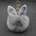 Wholesale Alloy Imitation Rabbit Hair Rabbit Ear Hair Ball Pom Pom Keychain JDC-KC-Zuge006 Keychains 祖格 light grey / Wholesale Jewelry JoyasDeChina Joyas De China