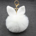 Wholesale Alloy Imitation Rabbit Hair Rabbit Ear Hair Ball Pom Pom Keychain JDC-KC-Zuge006 Keychains 祖格 white / Wholesale Jewelry JoyasDeChina Joyas De China