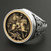 Wholesale Alloy Men's Ring St. George Portrait 925 Two Tone Plated JDC-RS-Hechen004 Rings 禾呈 A 6 Wholesale Jewelry JoyasDeChina Joyas De China