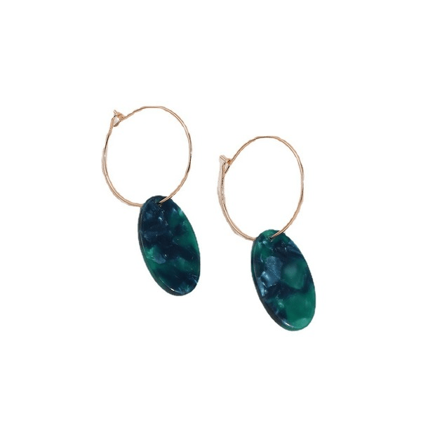 Wholesale Alloy Oval Acetate Earrings JDC-ES-Ruol009 Earrings 若龙 Wholesale Jewelry JoyasDeChina Joyas De China