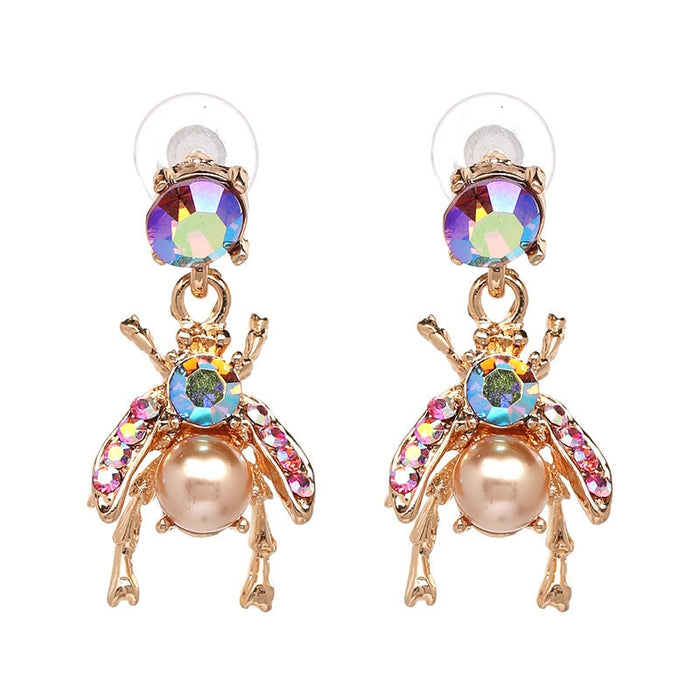 Wholesale Alloy Rhinestone Bee Insect Earrings JDC-ES-JJ353 Earrings 聚嘉 Wholesale Jewelry JoyasDeChina Joyas De China