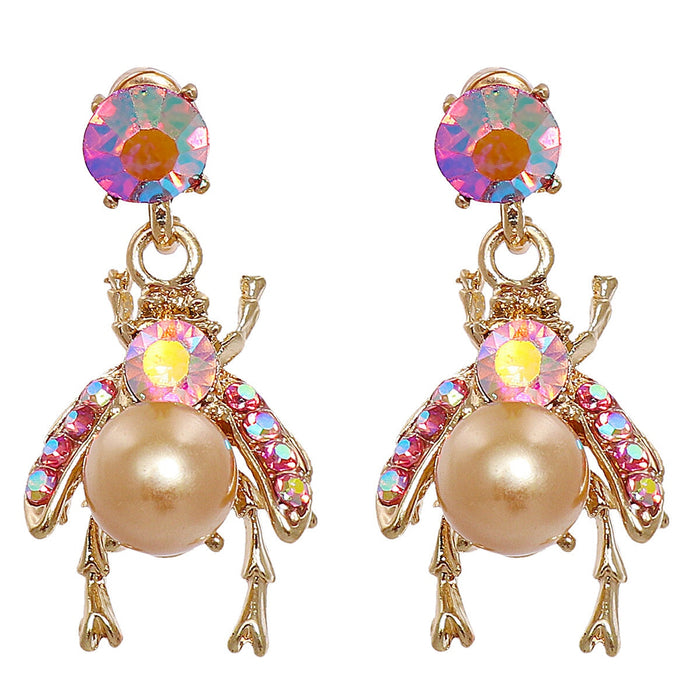 Wholesale Alloy Rhinestone Bee Insect Earrings JDC-ES-JJ353 Earrings 聚嘉 Wholesale Jewelry JoyasDeChina Joyas De China