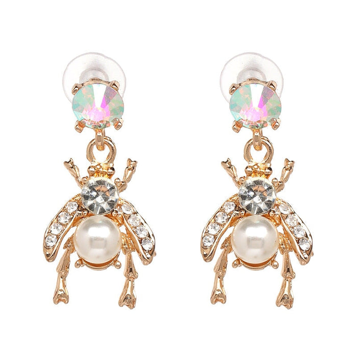 Wholesale Alloy Rhinestone Bee Insect Earrings JDC-ES-JJ360 Earrings 聚嘉 Wholesale Jewelry JoyasDeChina Joyas De China