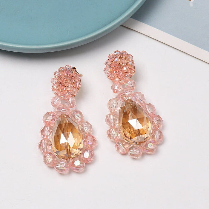 Wholesale alloy rhinestone earrings JDC-ES-LIUM022 Earrings 榴芒 Wholesale Jewelry JoyasDeChina Joyas De China