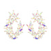 Wholesale alloy rhinestone floral earrings JDC-ES-JL914 Earrings 氿乐 ABcolor Wholesale Jewelry JoyasDeChina Joyas De China