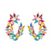 Wholesale alloy rhinestone floral earrings JDC-ES-JL914 Earrings 氿乐 colored Wholesale Jewelry JoyasDeChina Joyas De China